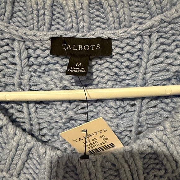 Talbots Sweater Vest Womens Size Medium Light Blue Academia Preppy Casual NWT - Picture 6 of 10